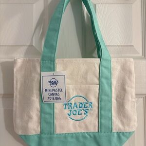 Trader Joe's Mini Pastel Canvas Tote Bag